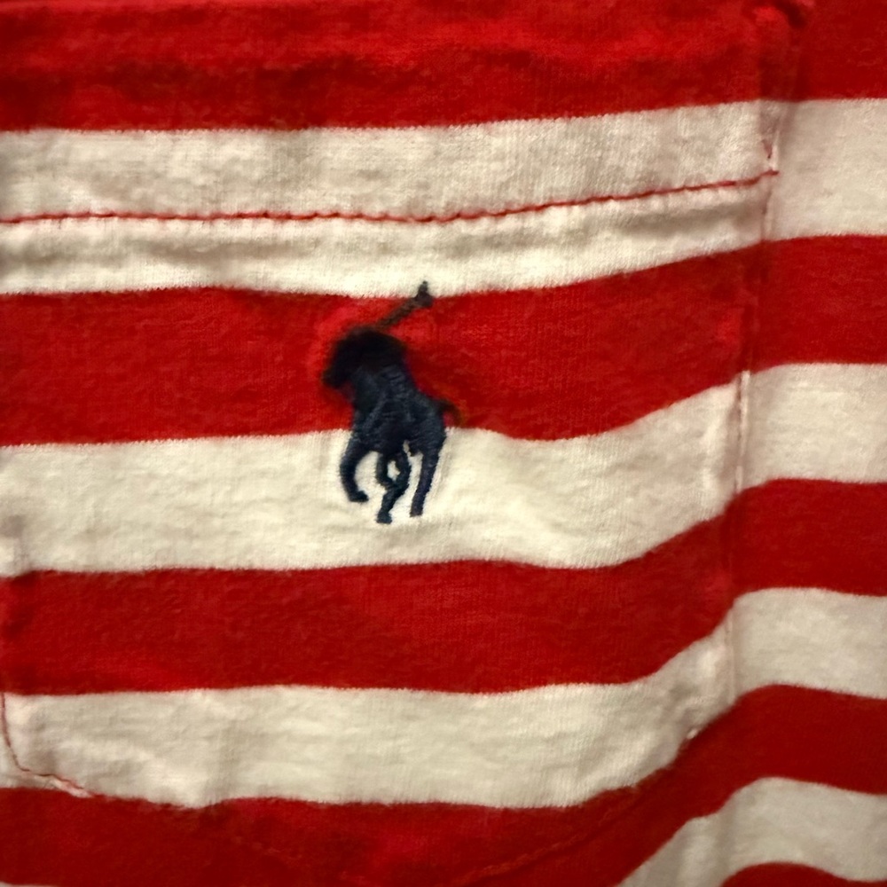 Ralph Lauren Red and White Striped Short Sleeve Tee - Picture 3 of 6